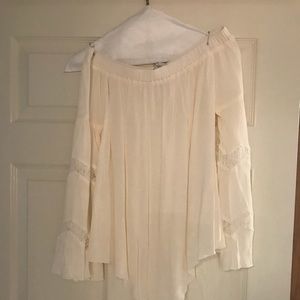 Cream off shoulder blouse